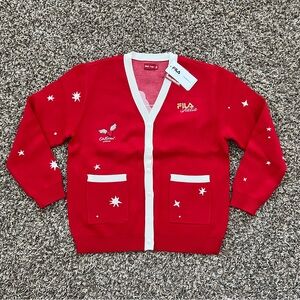 Fila Kids Red Knit Cardigan